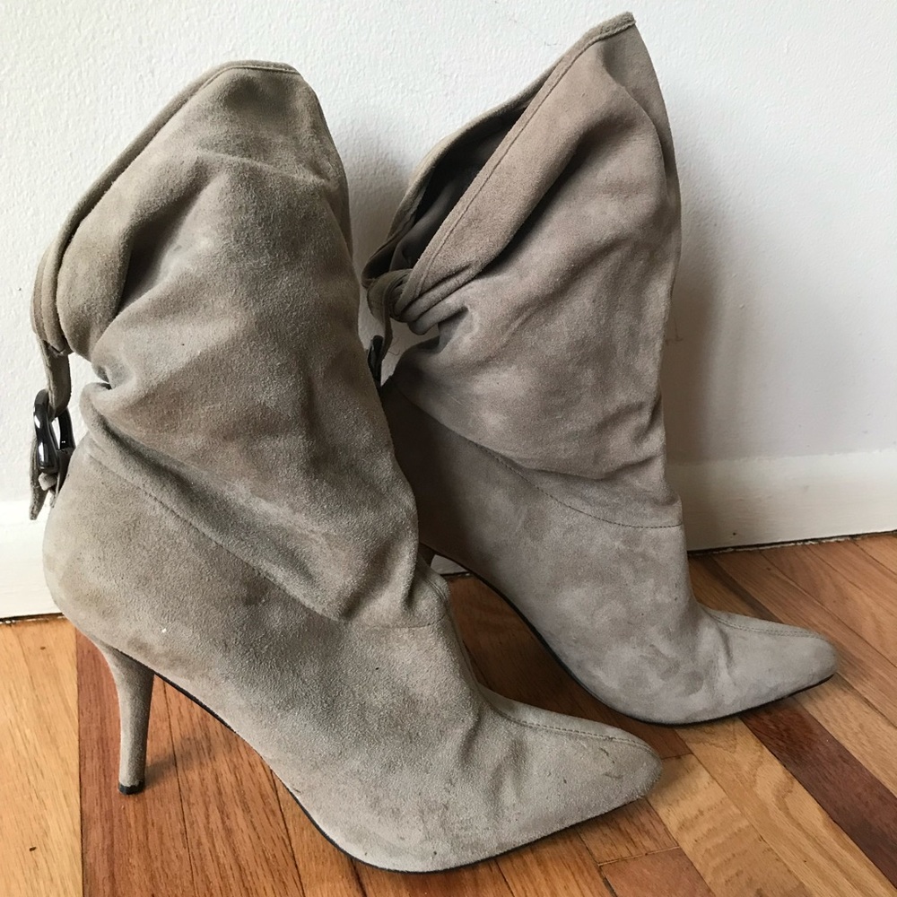 Women's Suede Slouch Boots - Tan